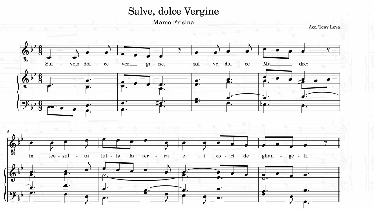 ACCOMPAGNAMENTI ORGANISTICI = 120) Salve, o dolce Vergine (M. Frisina)