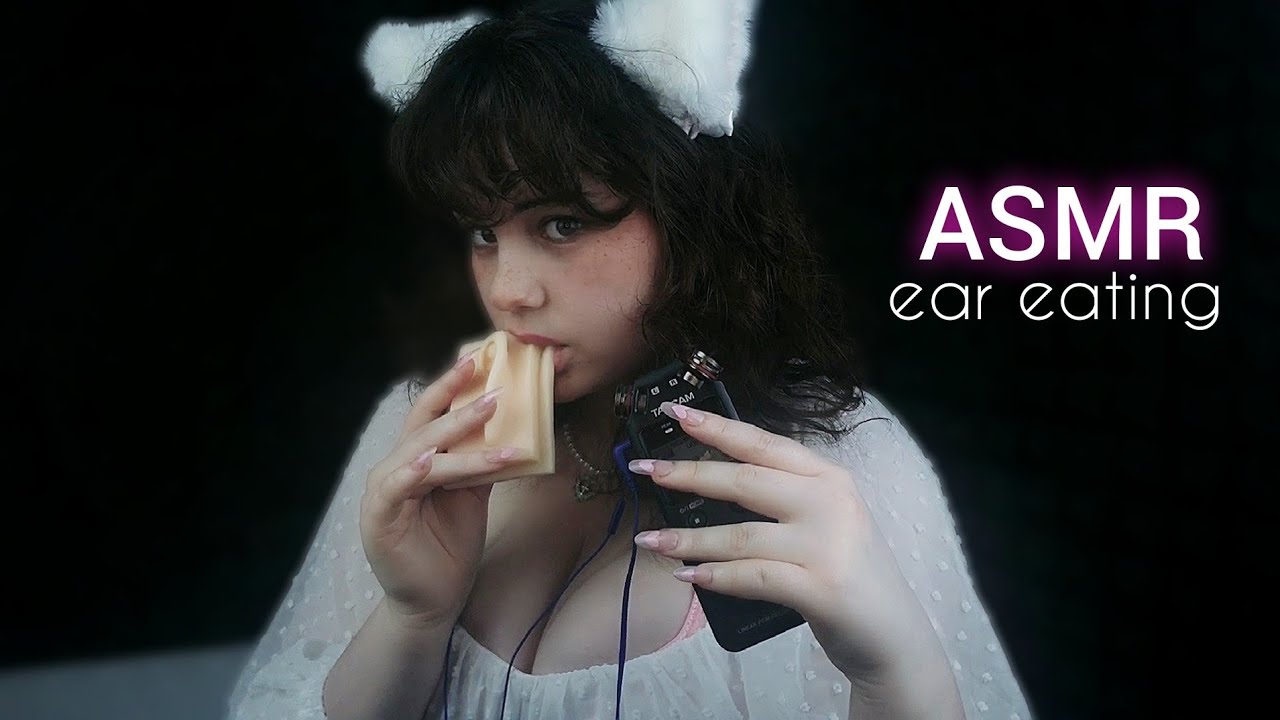 ASMR Super Squishy Silicone Ear Eating and Chewing 💤👂