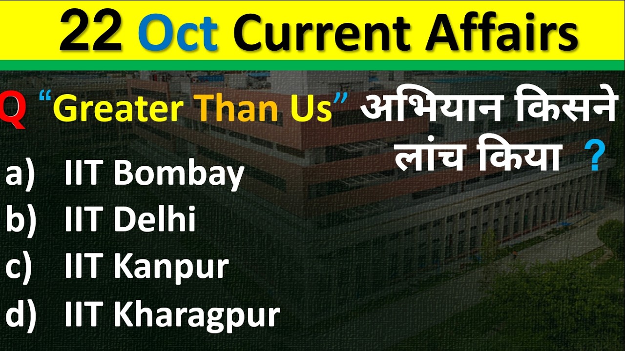 22 October 2026 Current Affairs | Daily Current Affairs 2026 |Today Current Affairs | SSC  Railway