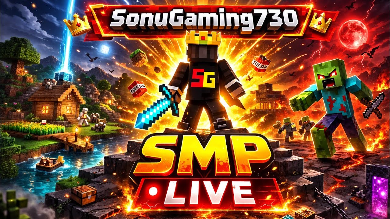🔥👑 SONUGAMING730 SMP LIVE | Minecraft Survival Server 🔥 | OP Gameplay + PvP 😈🎮