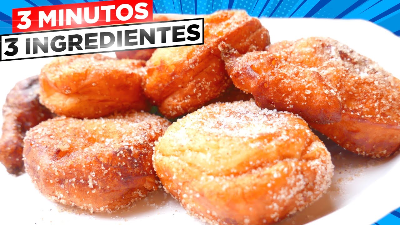 BUÑUELOS EN 3 MINUTOS con SOLO 3 INGREDIENTES 🥯😍 DE YOGUR, ESPONJOSOS y SUAVES, DULCES DE LA ABUELA.