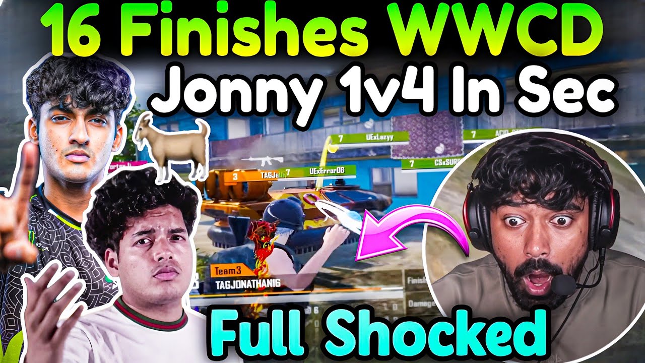 Neyoo Full Shocked😱 Jonathan 1v4 Clutch In Second🥶 16 Finish WWCD🔥 TAG vs Soul😲