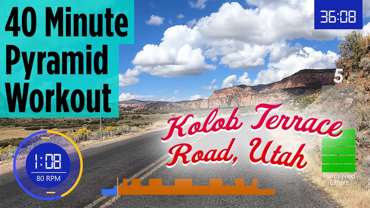40 Minute Pyramid Indoor Cycling Workout | Kolob Terrace Rd, Utah