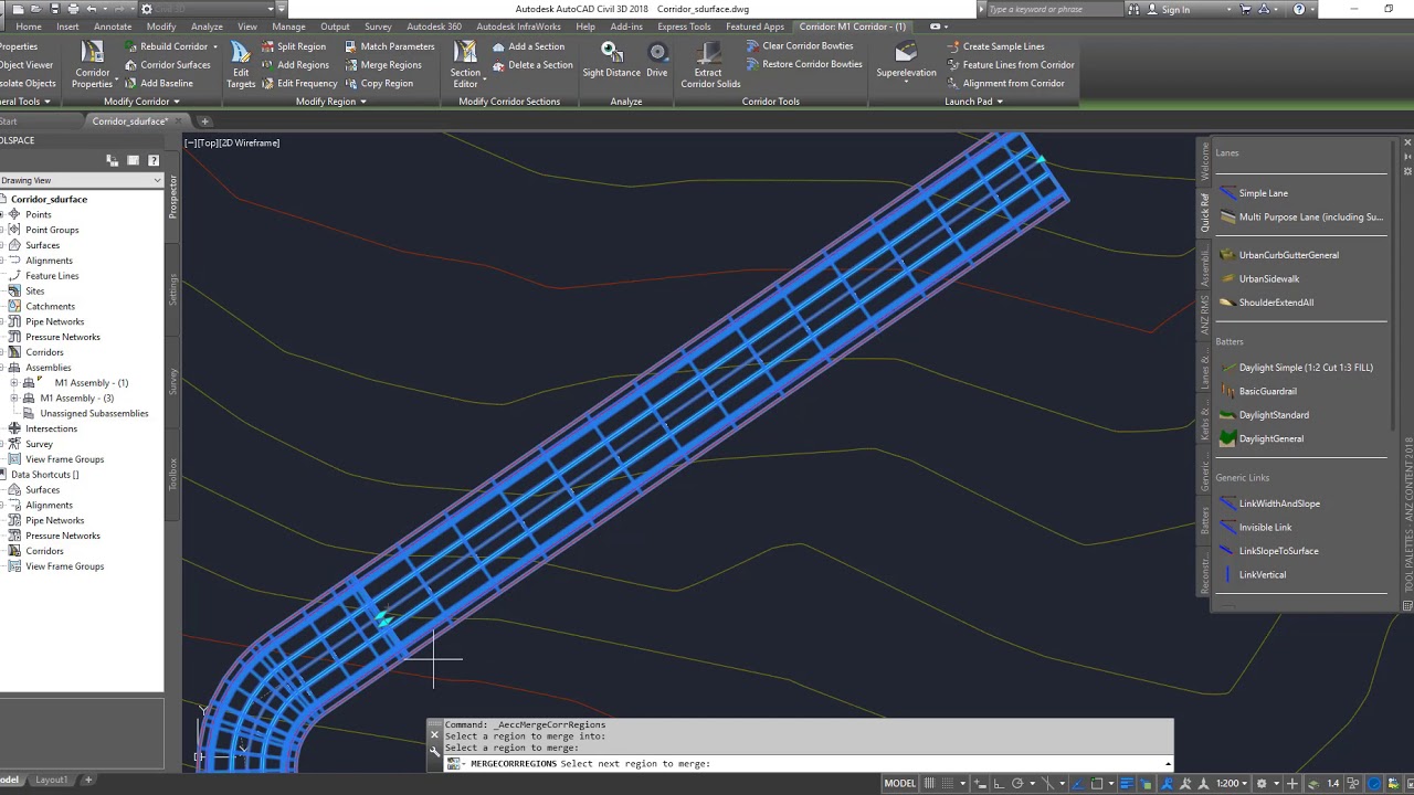 Civil3D Corridor  Editing Regions