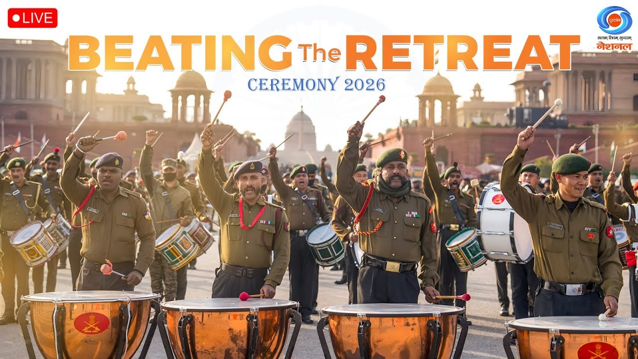 Beating The Retreat Ceremony 2026 LIVE | Annual musical extravaganza | Vijay Chowk | 29th January 26
