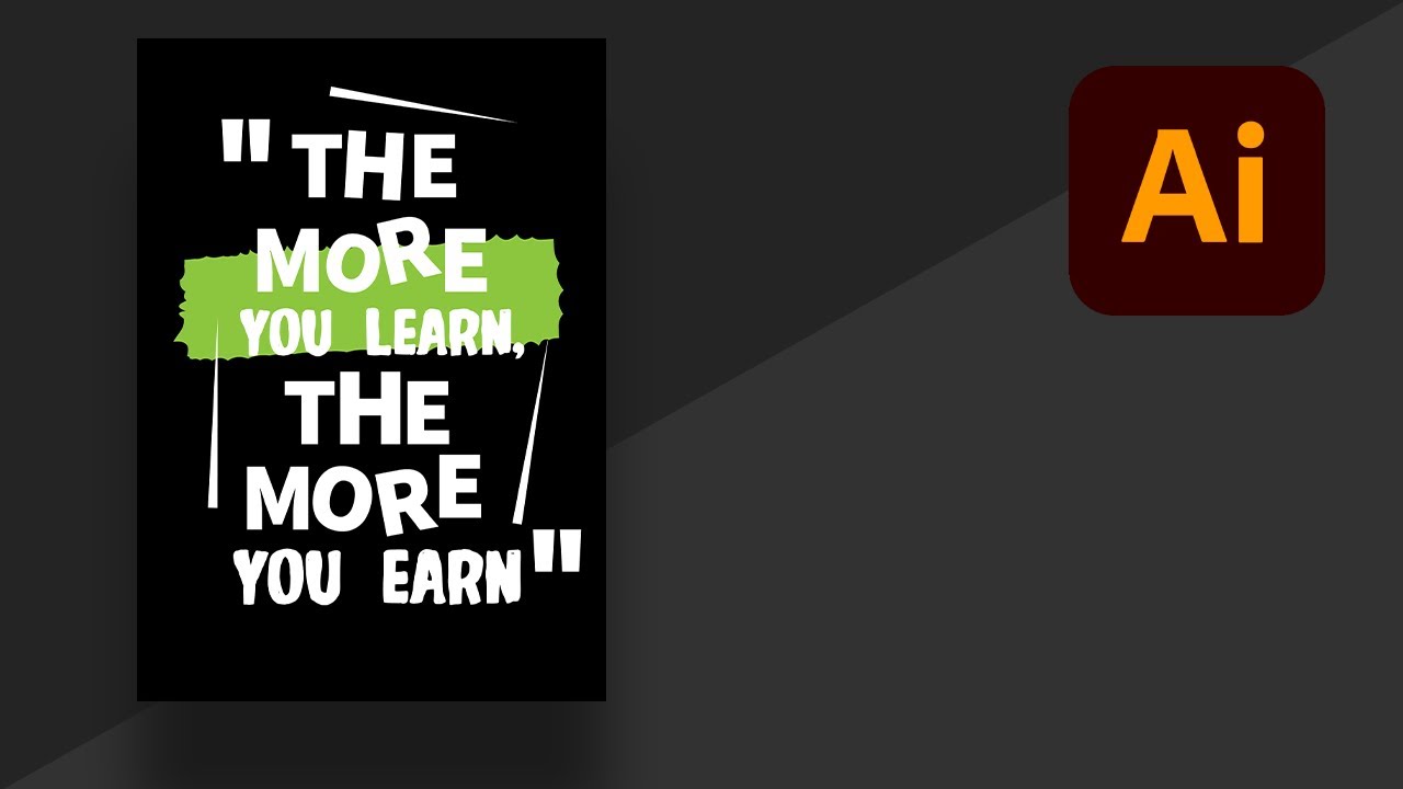 Motivational Quotes Poster design in illustrator tutorial #graphicdesign #illustrator #tutorial