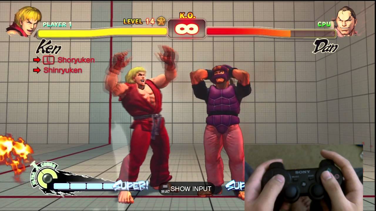 Super Street Fighter 4 Ken Trials 1-24 PS3 Controller D-Pad Tutorial