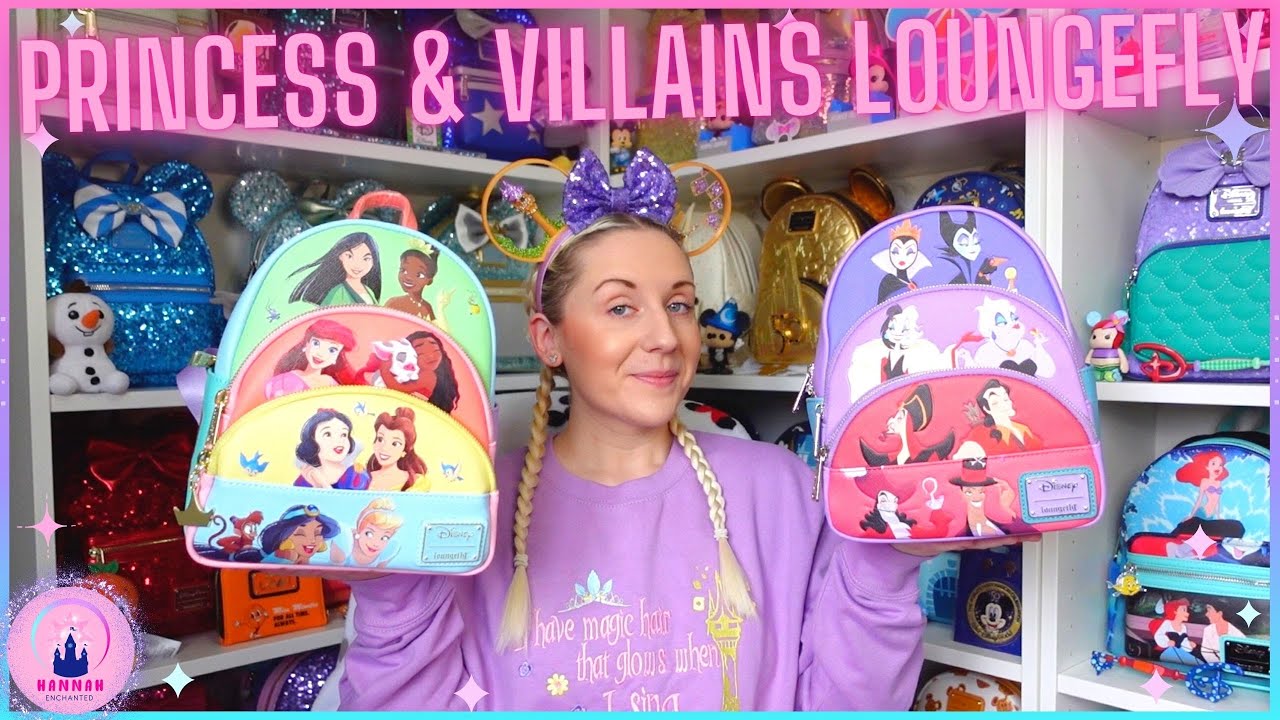 Disney Unboxing Princess & Villains Triple Pocket Loungefly Mini Backpack Review Disney Collection
