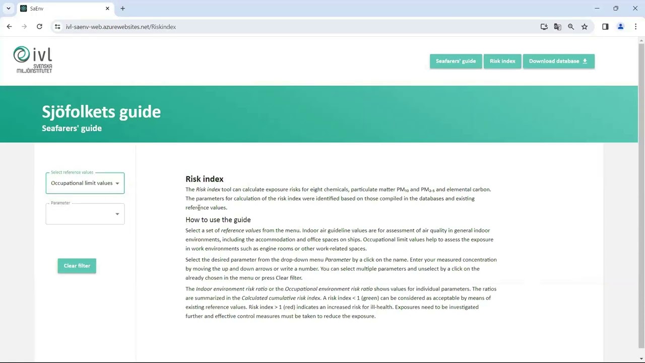 Seafarer&acute;s guide - Risk index