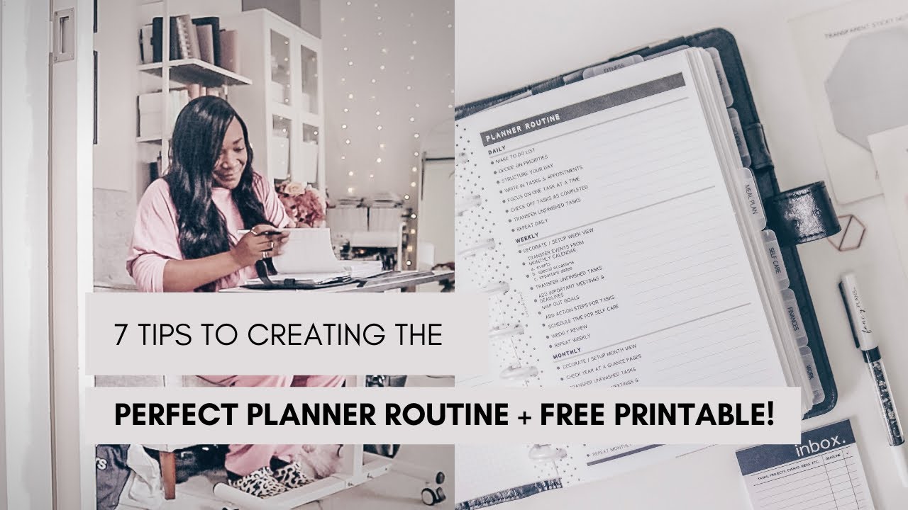 7 Tips To Create a Planner Routine and Stick To It + FREE PRINTABLE | At Home With Quita