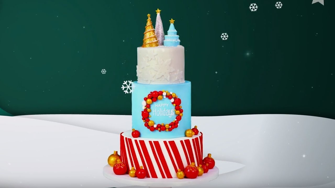Winter Wonderland Christmas Cake Tutorial