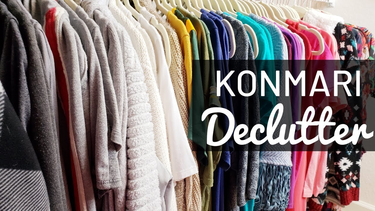 KONMARI METHOD DECLUTTERING CLOTHES ~ EXTREME CLOSET DECLUTTER AND ORGANIZATION