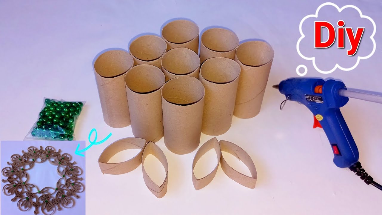 Diy - Что я сделала с втулками от туалетной бумаги и жемчужными бусинами! Переработанная идея.