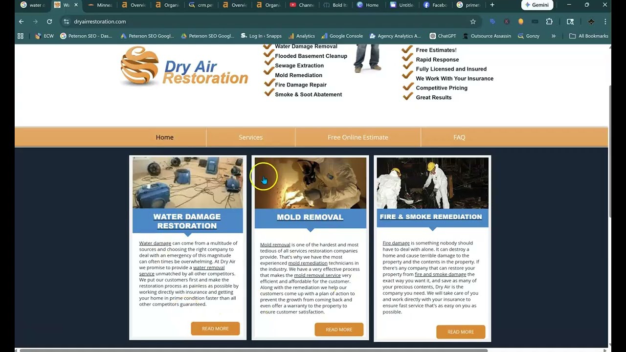 Dry Air Restoration Online Audit | Peterson SEO