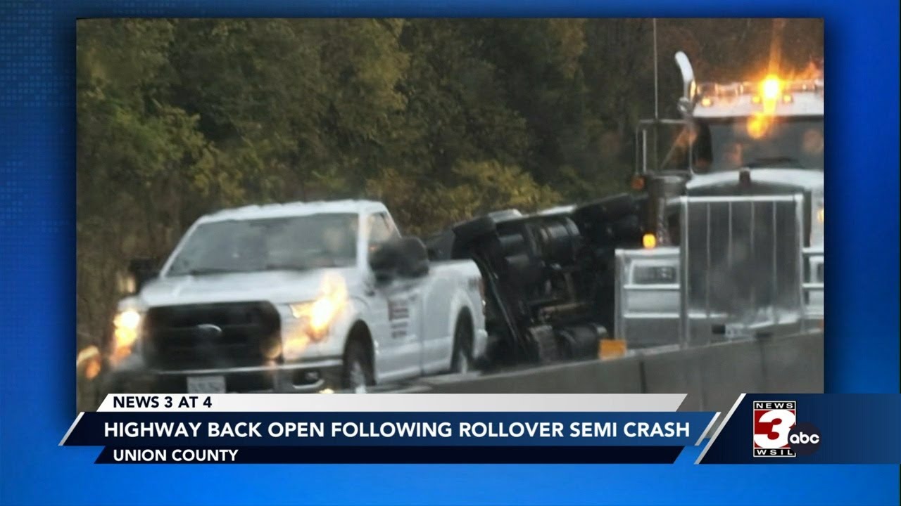 Semi-truck rollover impacts traffic on southbound I-57 in Union County