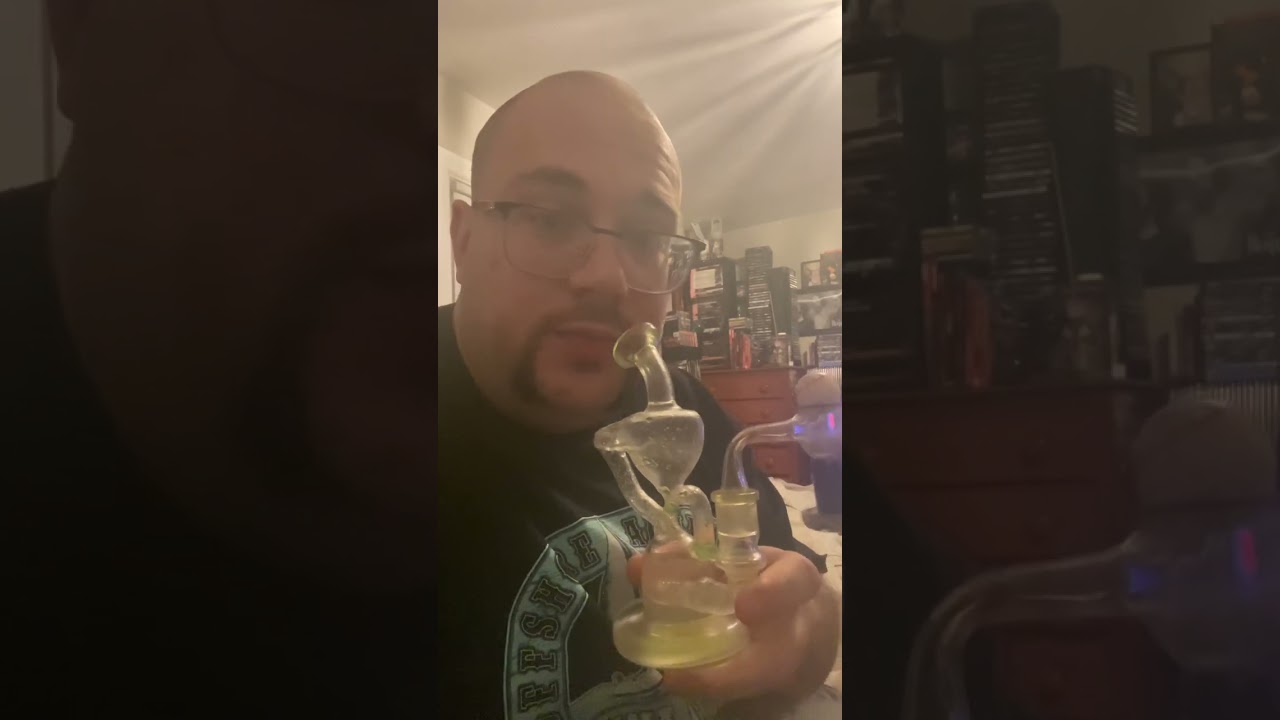 Thick ass glass in-line recycler dab greener sunset haze budder from west Edison concentrates
