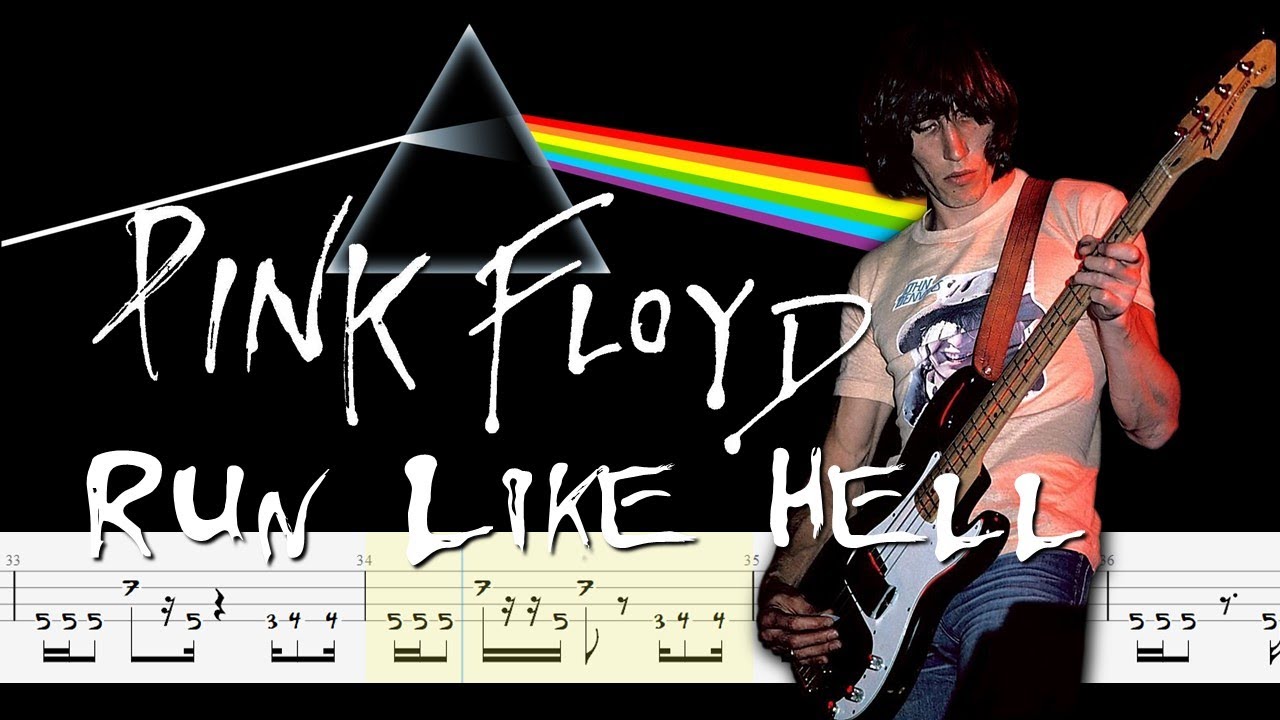 Pink Floyd  - Run Like Hell (🔴Bass Tabs | Notation ) By @ChamisBass   #pinkfloydbass