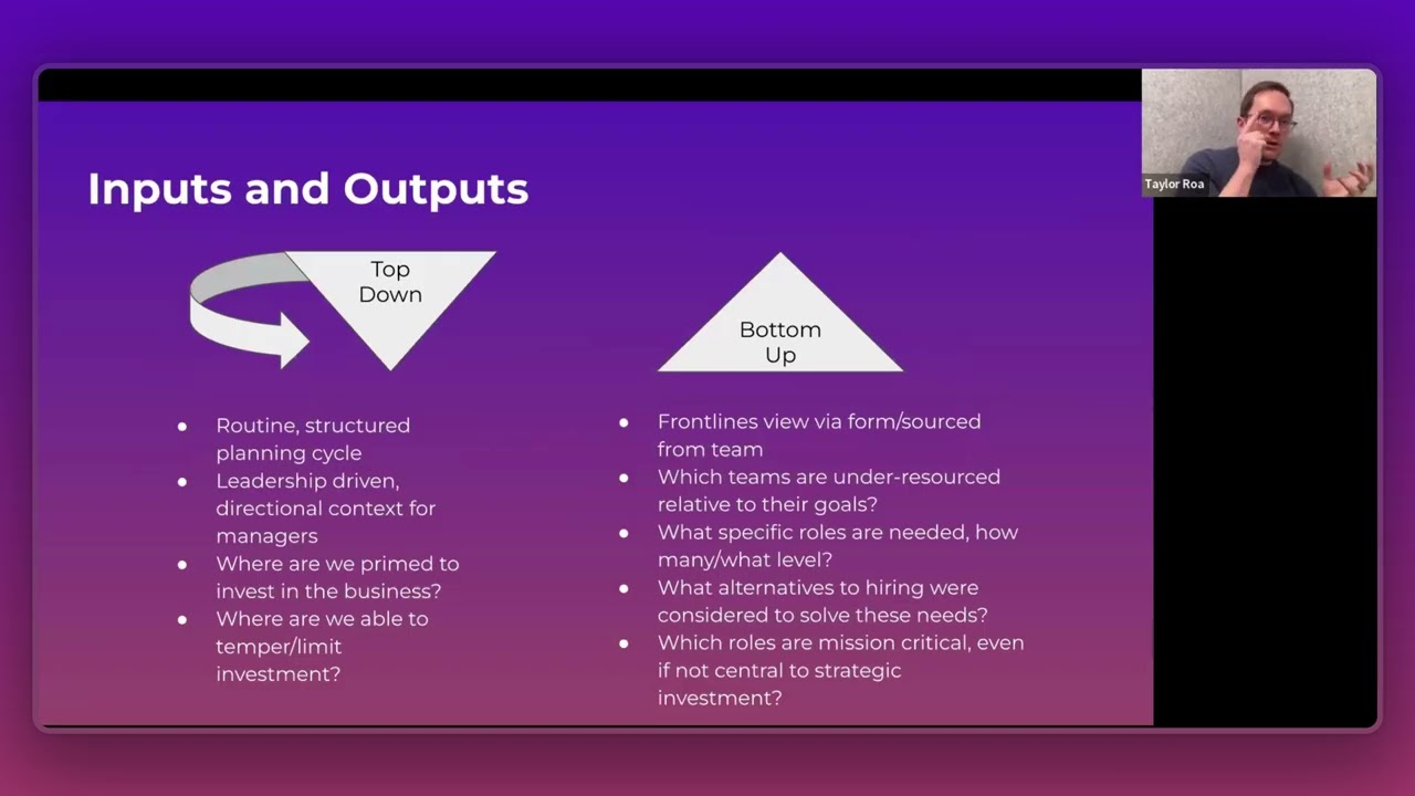 5-Minute Frameworks: Top Down & Bottom Up Planning Headcount Planning - Taylor Roa