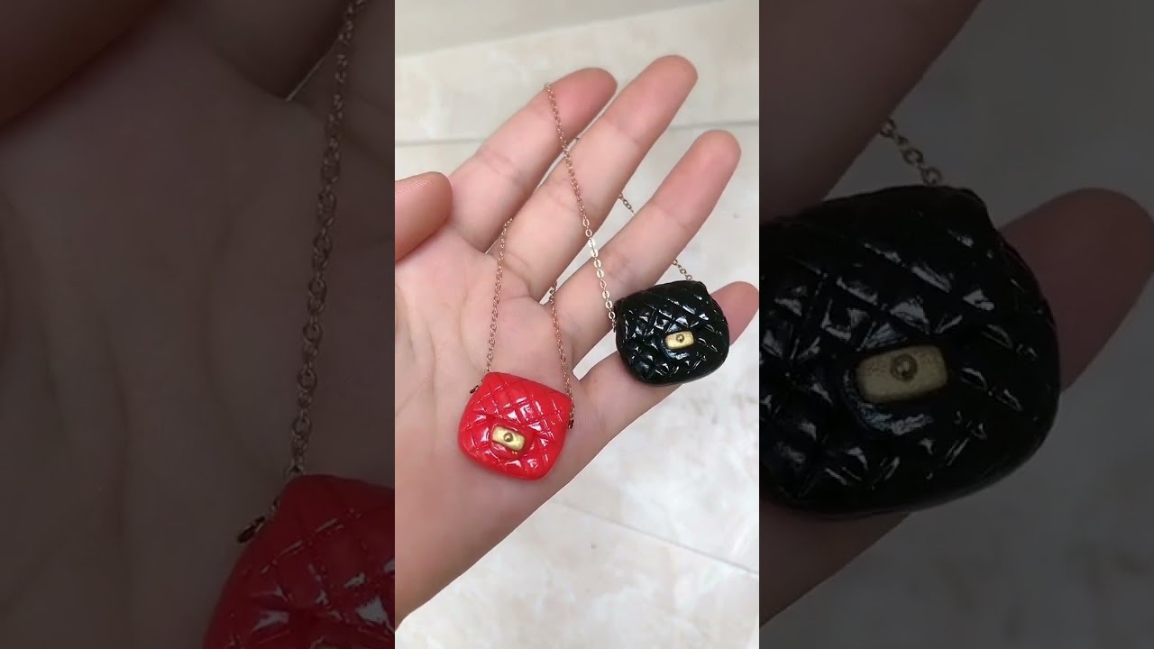 DIY Miniature Realistic Cute Girl Bag #miniature#polymer clay#diy#creative