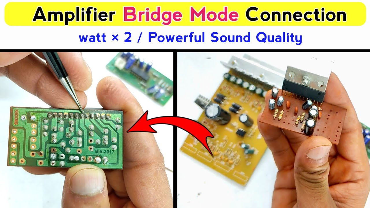 Amplifier bridge mode connection | 6283 ic bridge mode | 4440 bridge amplifier