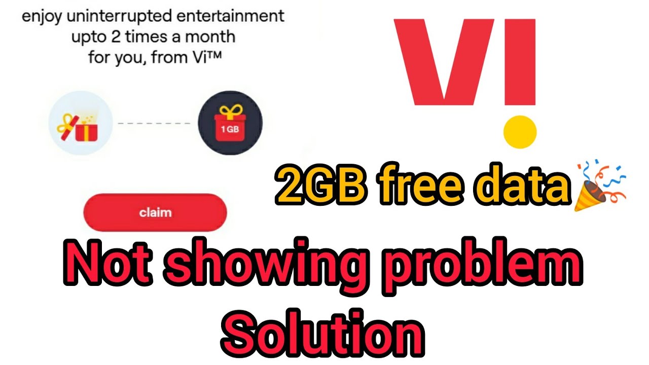 Vi free 1gb data claim option missing problem solution | How to get free data in vi | Vi free data