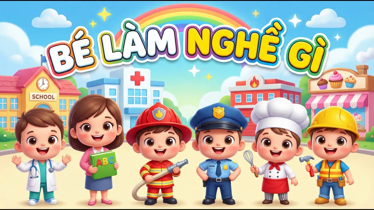 BÉ LÀM NGHỀ GÌ | Nhạc Thiếu Nhi Giúp Bé Nhận Biết Nghề Nghiệp