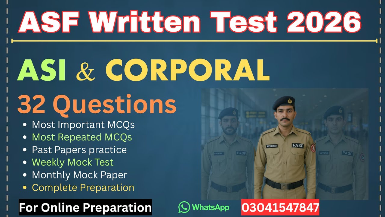 ASF written Test 2026 Preparation | ASF ASI and Corporal Test Preparation 2026 #asfwrittentest