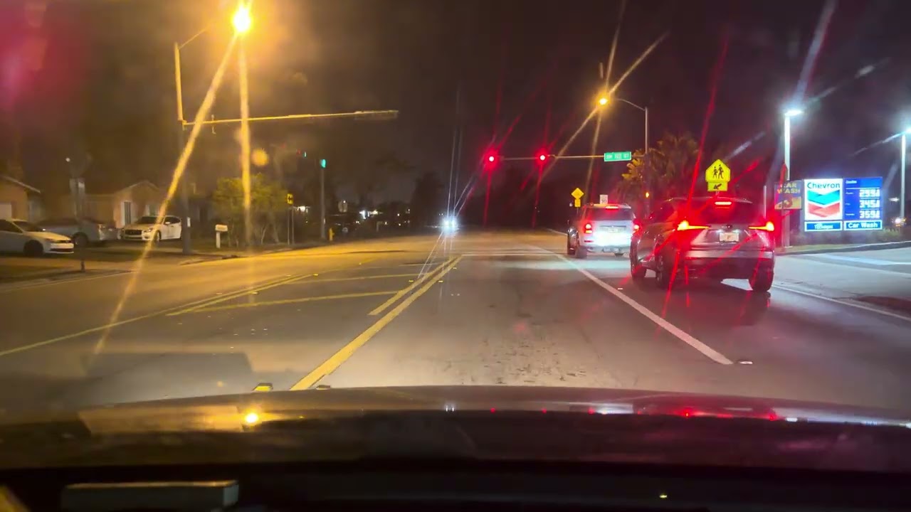 Driving in the Kendale Lakes area on sw 122 av and sw 128 st on a Friday Night. 