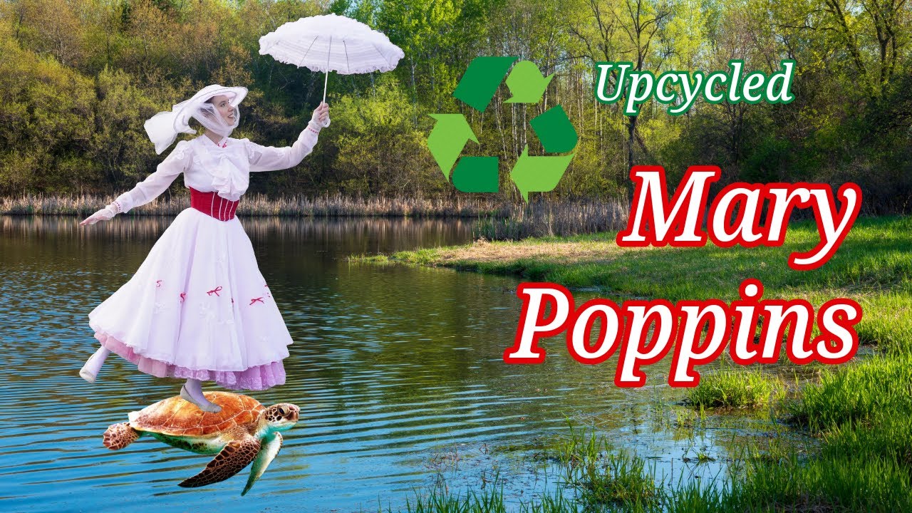 Recycled Mary Poppins Halloween Costume 100% Thrifted Materials