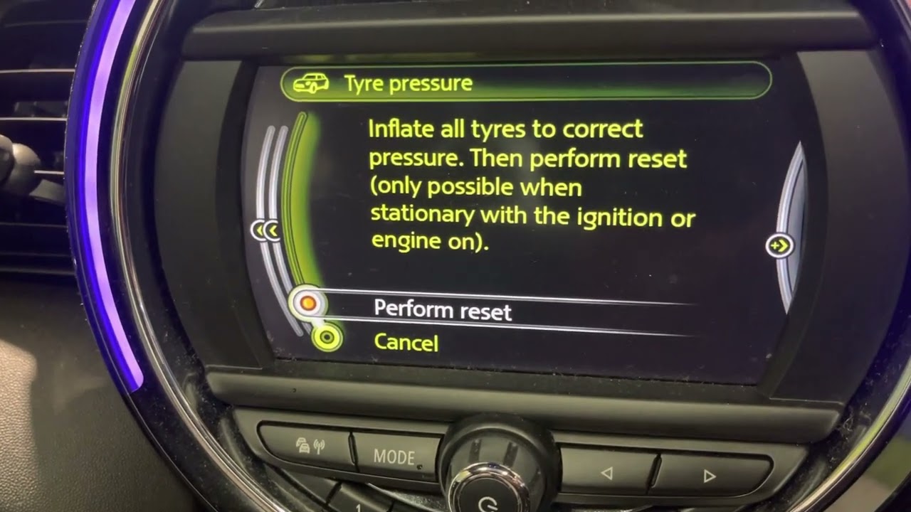 Mini TPMS Warning Light Reset F56 2014-18