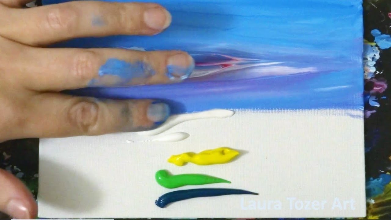 Paint an Abstract Landscape / Finger Painting For Mindfulness #169