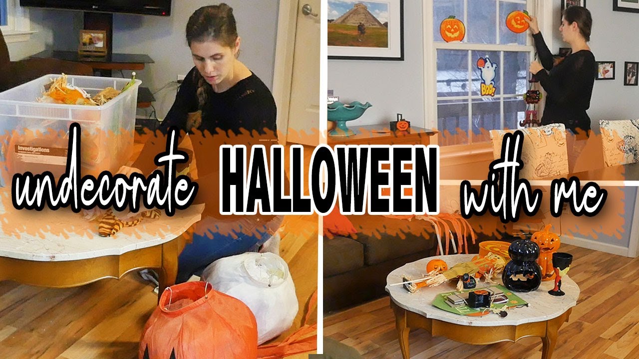 TAKE DOWN HALLOWEEN DECORATIONS WITH ME | Fall 2020