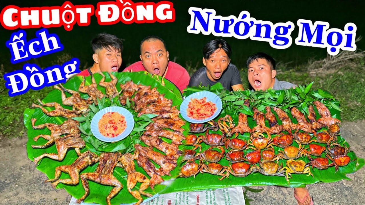 TXTV - Thánh Xàm Làm 2 Mâm Ếch Đồng Cua Đồng Nướng Cực ngon