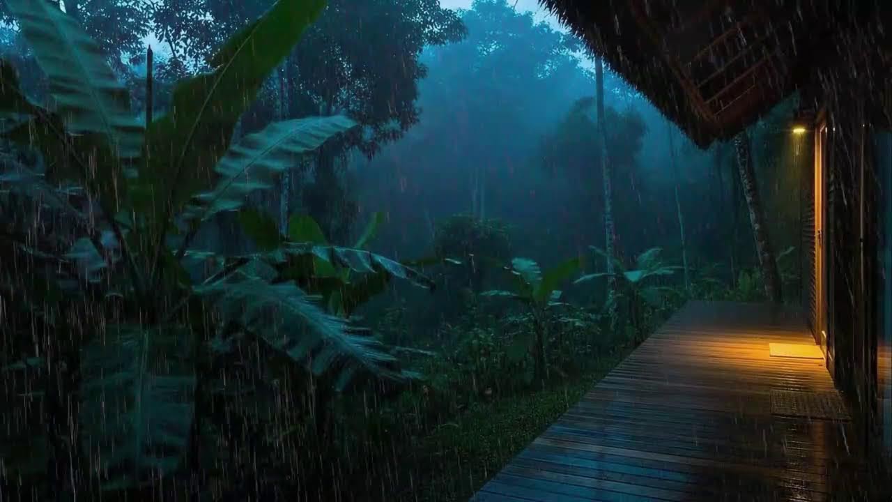 Sleep Faster with Gentle Rain and Distant Rumble at Cozy Cabin 🌧️