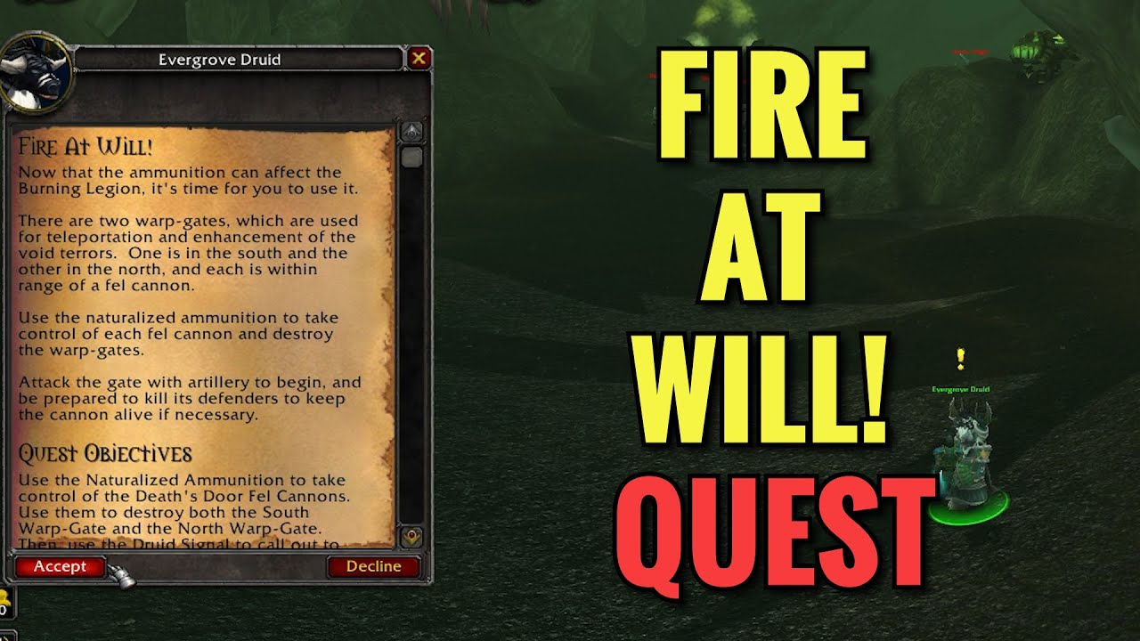 Fire At Will! Quest (WoW TBC)