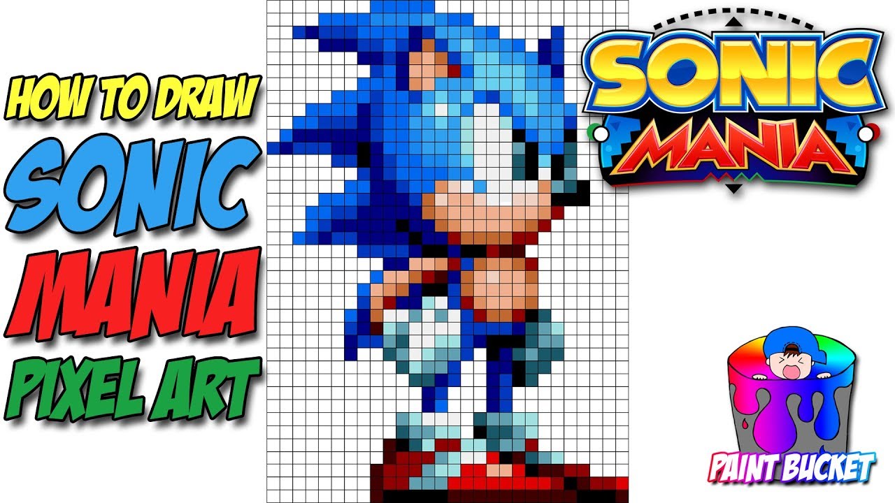 How to Draw Sonic the Hedgehog - Sonic Mania Pixel Art Drawing Tutorial