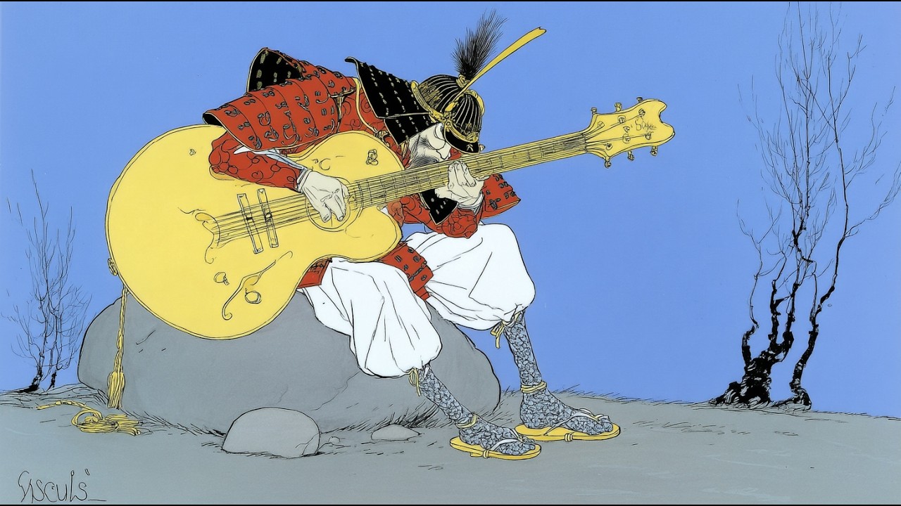 A wandering samurai plays jazz somewhere far away