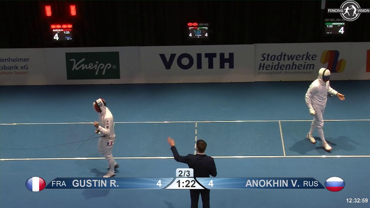 2019 108 T64 31 M E Individual Heidenheim GER WC BLUE ANOKHIN RUS vs GUSTIN FRA