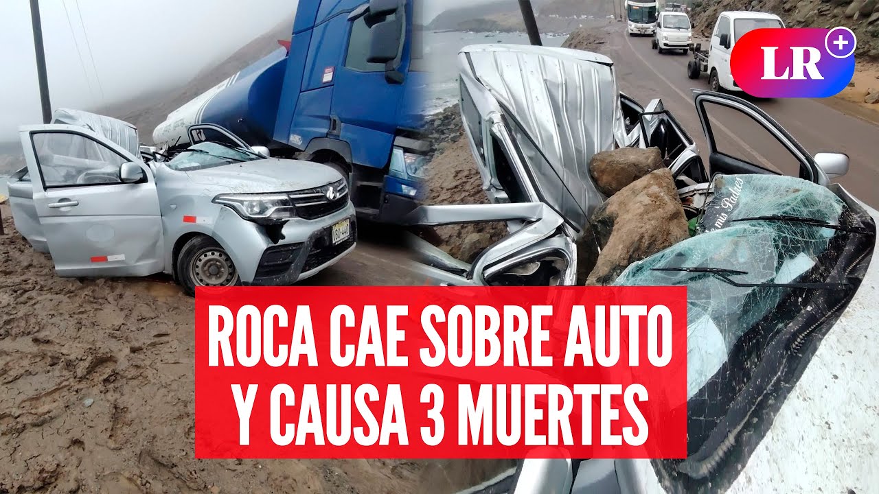 Tragedia en AREQUIPA: roca APLASTA AUTO y 3 personas fallecen en el acto  | #LR
