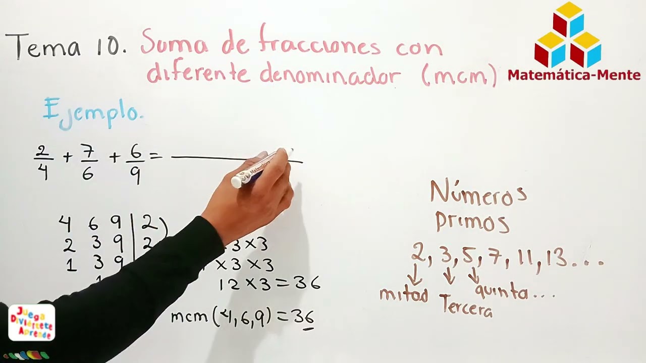 TEMA 10. SUMA DE FRACCIONES CON DIFERENTE DENOMINADOR (mcm)