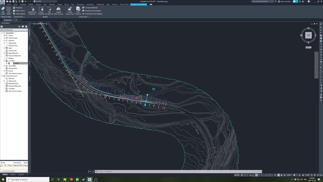 AutoCAD Civil 3D - Corridor Surfaces and Volume Calculations