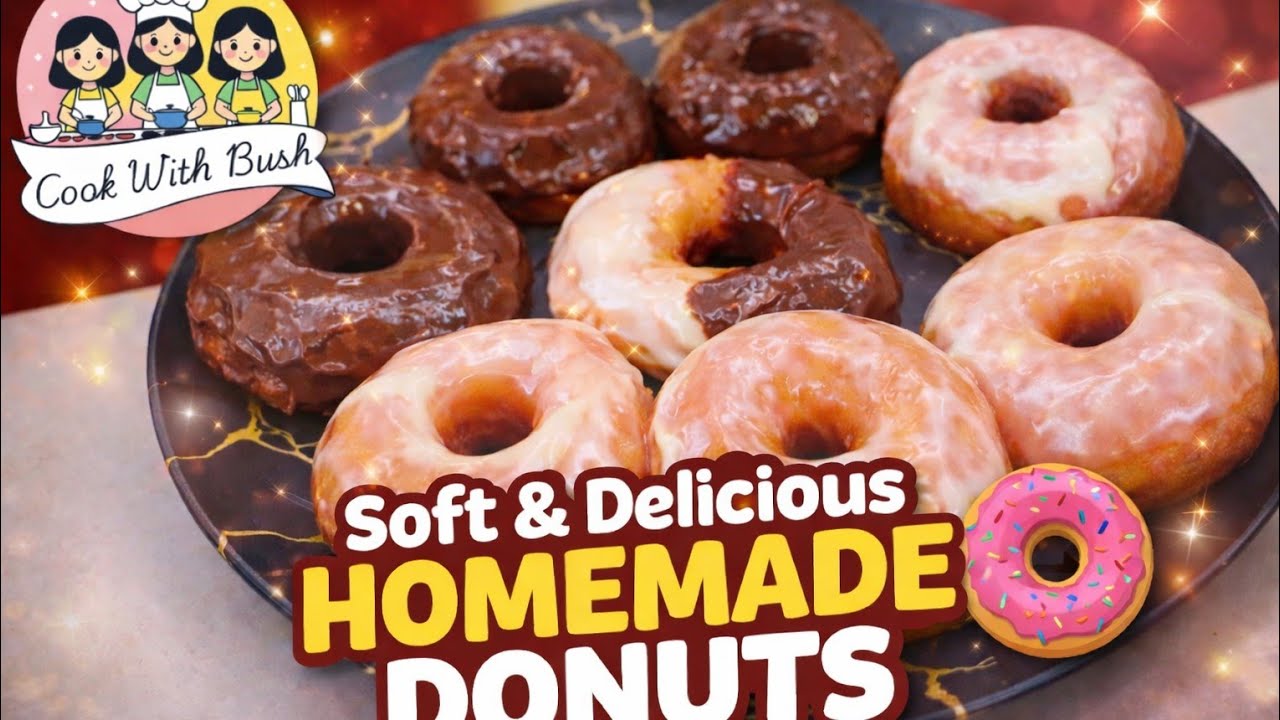 Soft & Fluffy Homemade Donuts Recipe | Easy Donuts at Home#donutsrecipe #homemadedonuts #easydonuts