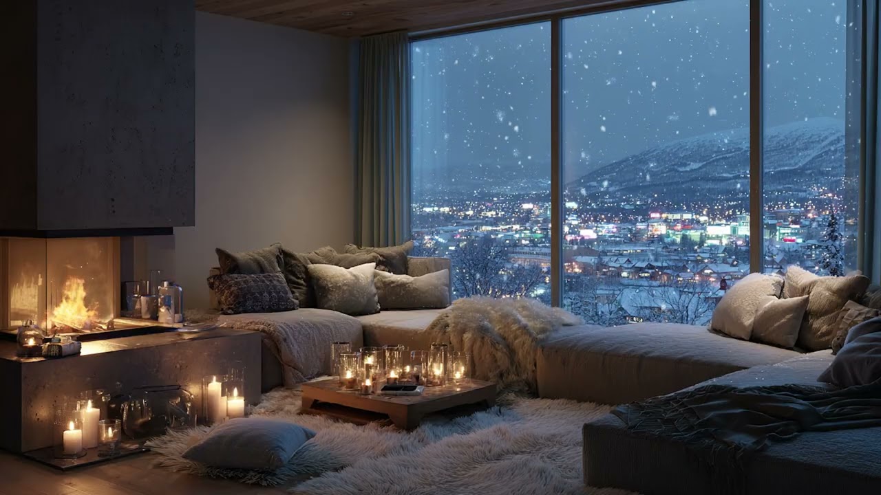 3 Hours Soft Snowfall ❄️ Calm Winter Night Sleep Ambience