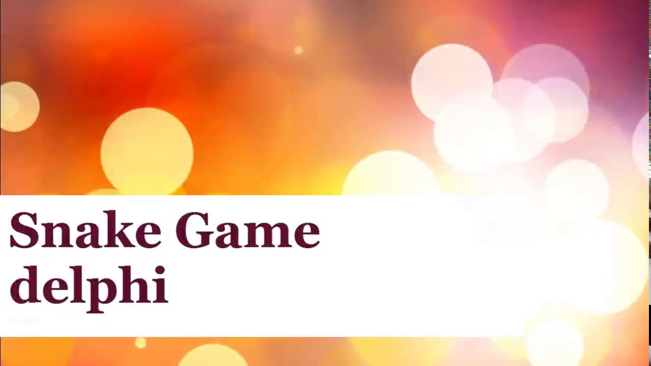 Snake Game With Delphi