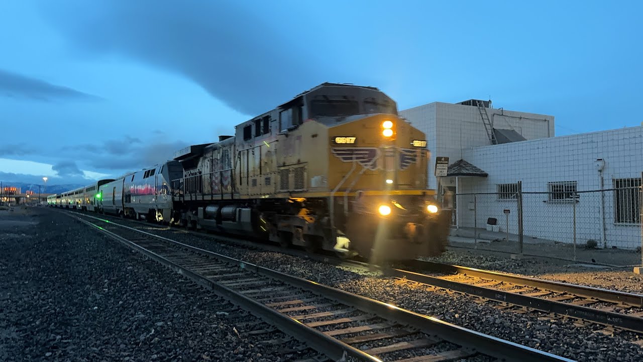 The Late Amtrak California Zephyr Train #6 With UP Helper AC44CW #6617 & Heritage Unit #164 Reno NV
