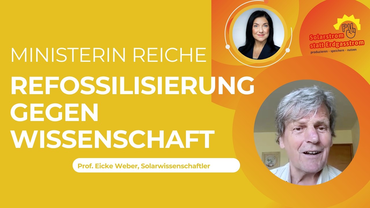 MINISTERIN REICHE: REFOSSILISIERUNG GEGEN WISSENSCHAFT I PROF. EICKE WEBER