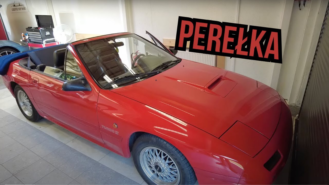 Mazda RX-7 -cabrio z silnikiem Wankla! Renowacja dachu w Cabrio Serwis Mazda RX7
