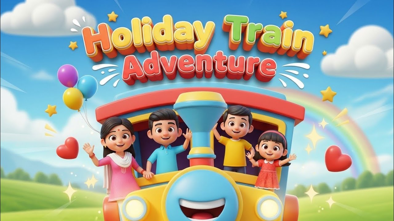 🚂 Holiday Train Adventure | Chuk Chuk Train Song for Kids | Fun Cartoon Rhymes