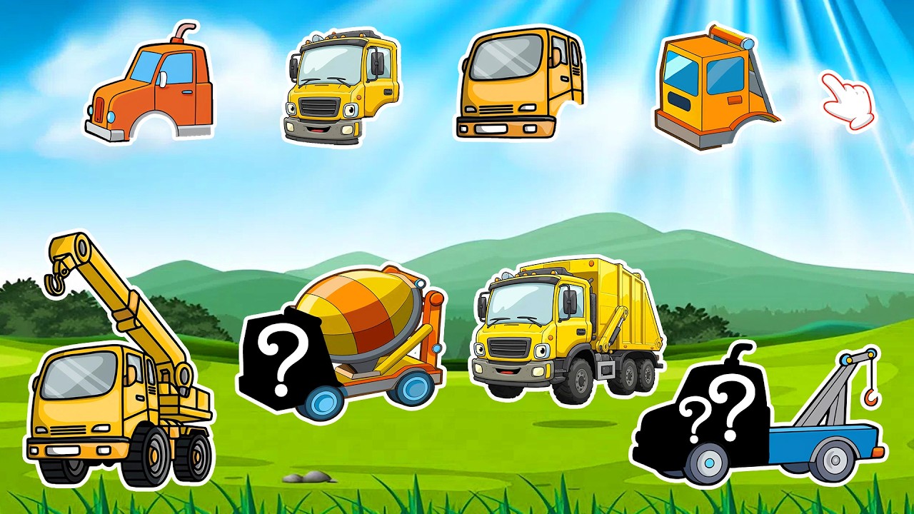 Construction Vehicles Puzzle Challenge – Can You Match Them All? 🚧🚜 | Vehicles Animation