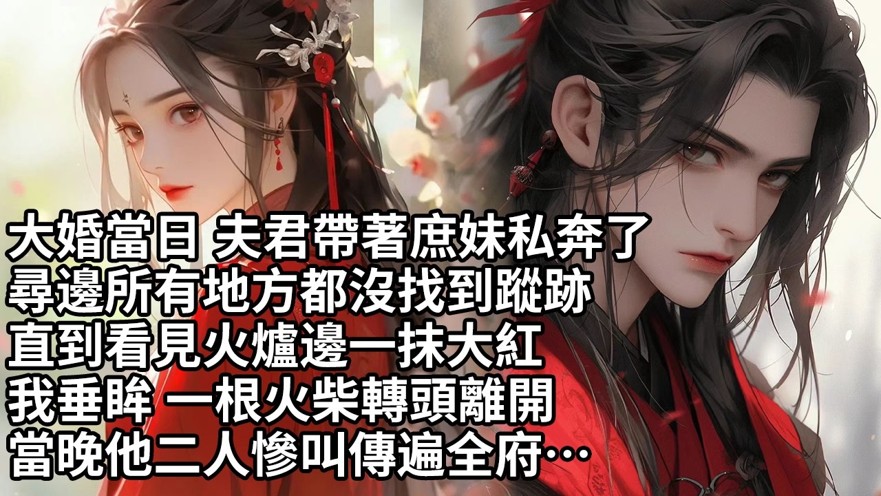 【一口氣看完】大婚當日 夫君帶著庶妹私奔了，尋邊所有地方都沒找到蹤跡，直到看見火爐邊一抹大紅，我垂眸 一根火柴轉頭離開，當晚他二人慘叫傳遍全府…【許青瑟】【大女主】